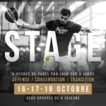 16, 17 et 18 octobre 2026 - Stage Padel